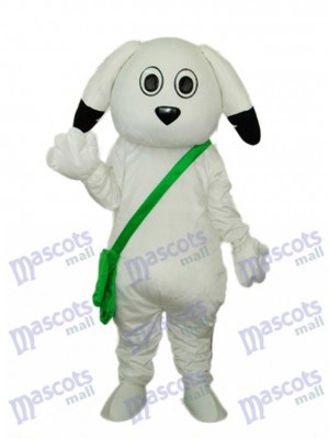 Grüner Beutel Weißer Hund Maskottchen Erwachsener Kostüm Tier