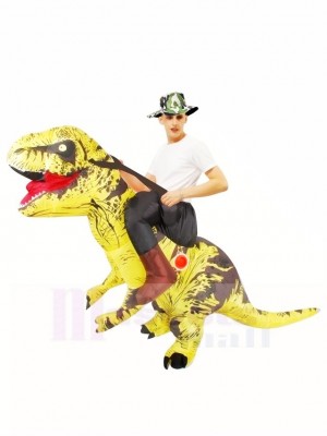 Gelber Tyrannosaurus T-Rex Aufblasbar Trag mich Fahrt auf Kostüm