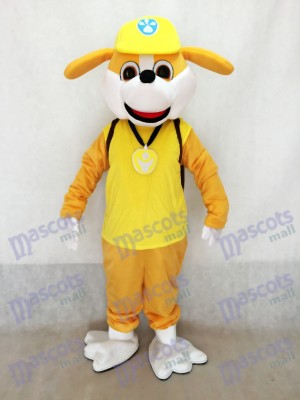 Englische Bulldogge Welpen Paw Pfote Patrol Rubble Maskottchen Kostüm Gelber Hund