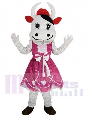 Rosa Rock-Vieh-Kuh Maskottchen-Kostüm Für Erwachsene Maskottchenköpfe