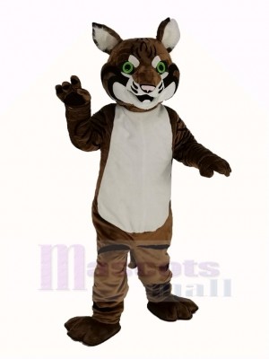 Braun Bobcats mit Grün Augen Maskottchen Kostüm Tier