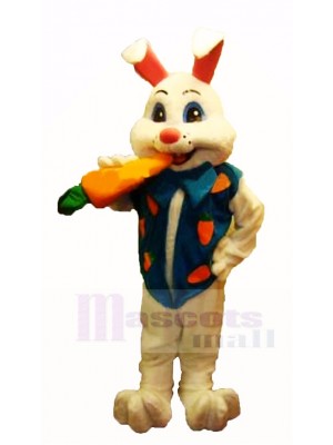 Ostern Hase mit Karotte Maskottchen Kostüm Karikatur