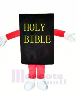 Schwarz Bibel Maskottchen Kostüm Karikatur
