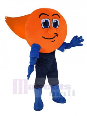 Komet mit orangefarbenem Kopf Maskottchen-Kostüm Karikatur