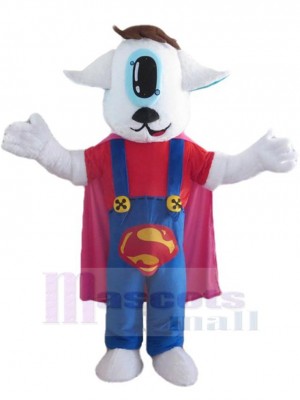 Superman-Hund Maskottchen Kostüm Tier mit blauen Stramplern