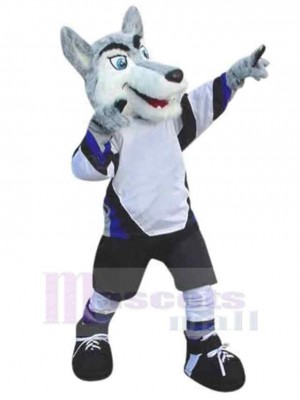 Husky Hund Maskottchen Kostüm Tier in Sportbekleidung
