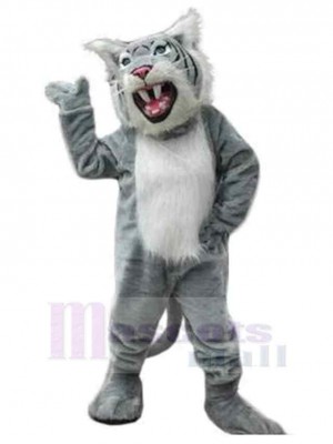 Wilde Wildkatze Maskottchen Kostüm Tier mit scharfen Zähnen