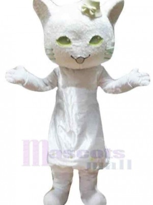 Elegante weiße Katze Maskottchen Kostüm Tier