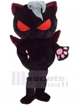 Böse schwarze Katze Maskottchen Kostüm Tier mit roten Augen