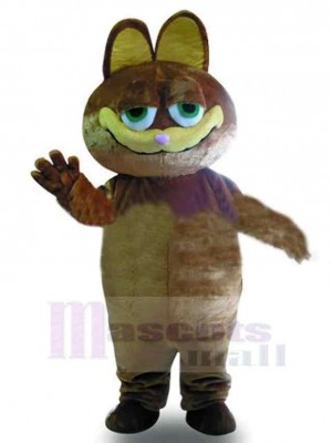 Cartoon Garfield Katze Maskottchen Kostüm mit lila Nase
