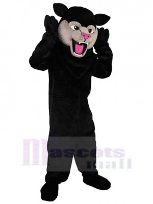 Lustige schwarze Katze Maskottchen Kostüm Tier mit rosa Nase
