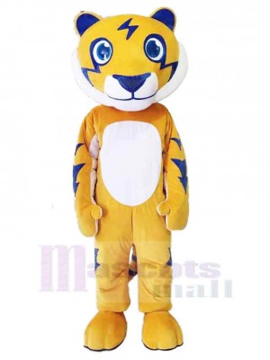 Freundlicher gelber Tiger Maskottchen Kostüm Tier