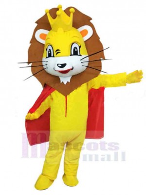 Glücklicher König Löwe Maskottchen-Kostüm Tier