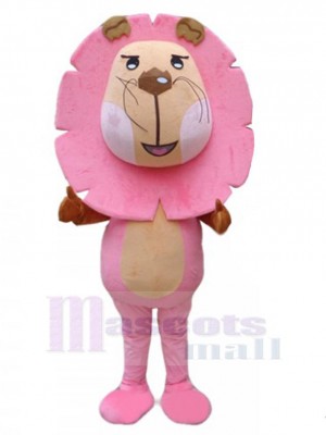 Lustiger rosa Löwe Maskottchen-Kostüm Karikatur