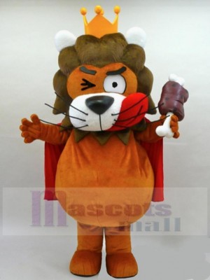 Lustiger orange König Löwe Maskottchen-Kostüm Tier