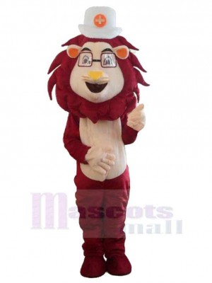 Rote Mähne Löwendoktor Maskottchen-Kostüm Tier