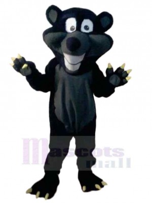 Lächelnder schwarzer Panther Maskottchen-Kostüm Tier