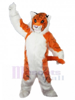 Langhaarig Orange und weißer Tiger Maskottchen Kostüm Fursuit