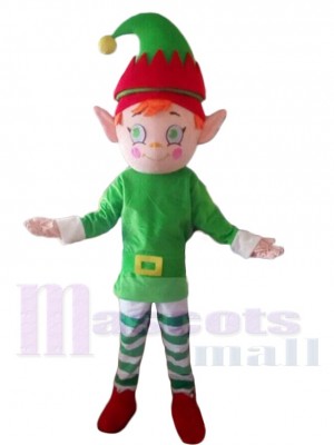 Freundliche Weihnachten Junge Elf Maskottchen Kostüm Karikatur