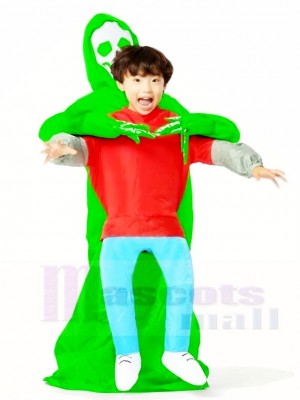 Grün Ausländer Trage mich aufblasbare Monster Halloween Weihnachten Kostüme für Kinder
