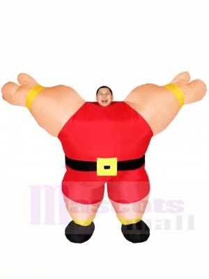 Roter Gewichtheber Gewichtheben Aufblasbares Halloween Weihnachten Kostüme für Erwachsene