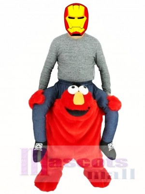 Piggyback Red Monster tragen mich Sesame Street Elmo Maskottchen Kostüm fahren