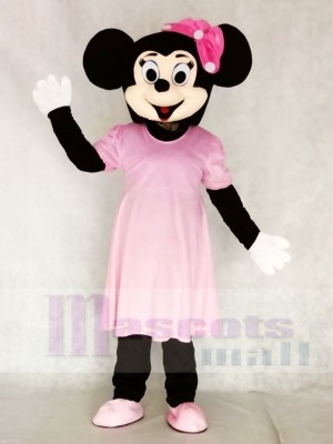 Minnie Maus im rosa Kleid Maskottchen Kostüme Karikatur