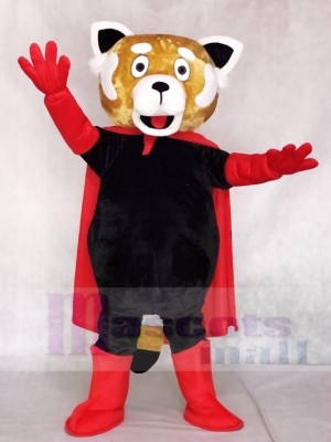 rot Lesser Panda Katze-Bär mit Umhang Maskottchen Kostüme Tier