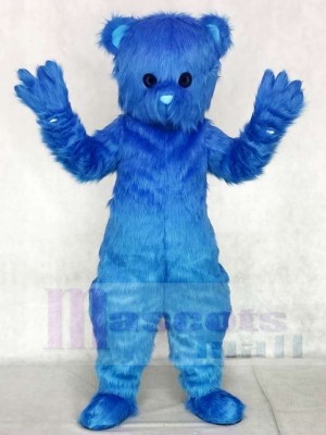 Süß Blau Flauschige Bär Maskottchen Kostüme Tier