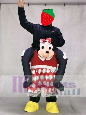 Minnie Maus tragen mich Fahrt Piggyback Minnie Mouse Maskottchen Kostüm