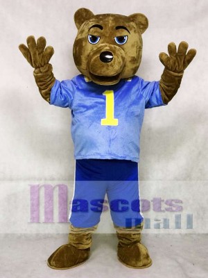 UCLA Dunkelbraun Bär Maskottchen Kostüm mit Weste und Shorts
