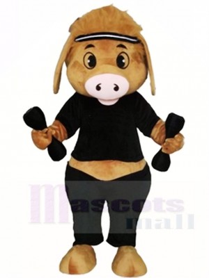 Schwein mit Hantel Maskottchen Kostümen Tier