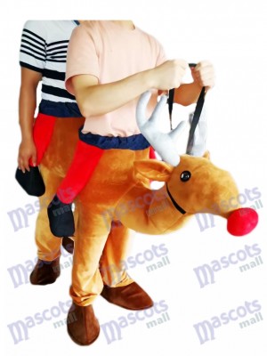 Carry Me Ride Rote Nase Rudolph Piggyback Rentier Maskottchen Kostüm huckepack kostüm selber machen