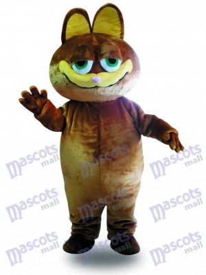 Brown Katze Cartoon Maskottchen Erwachsenen Kostüm Tier
