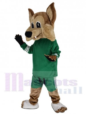 Arizona Kojote Heuler Maskottchen Kostüm Tier im Grünen Jersey