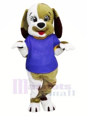 Fromm Hündchen Hund mit Blau T-Shirt Maskottchen Kostüme Karikatur