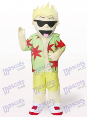 Coole Sonnenbrille Junge Cartoon Adult Maskottchen Kostüm