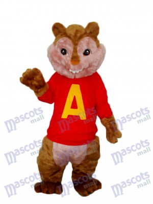 Alvin Chipmunks Maskottchen Erwachsene Kostüm Chipmunk Tier
