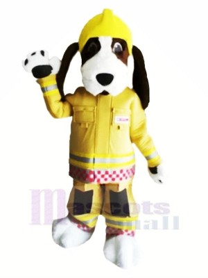 Feuer Brigade Hund mit Gelb Hut Maskottchen Kostüme