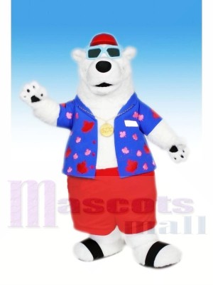 Cool Polar Bär mit Brille Maskottchen Kostüme Tier