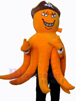 Orange Krake Maskottchen-Kostüm Ozean