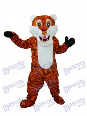 Rötlich Brown Streifen Tiger erwachsenes Maskottchen Kostüm Tier