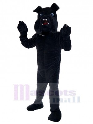 Alles schwarz Bulldogge Hund Maskottchen-Kostüm Tier
