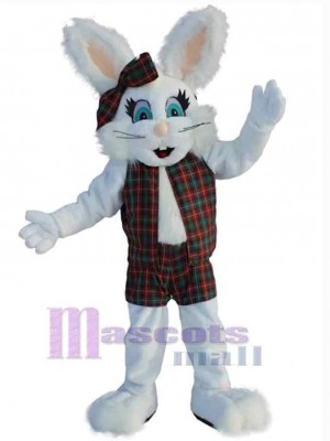 Glückliches Weiß Hase Maskottchen-Kostüm Tier