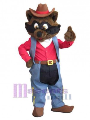 Cowboy-Waschbär Maskottchen-Kostüm Tier