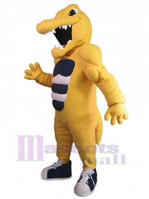 Goldener Alligator Maskottchen-Kostüm Tier