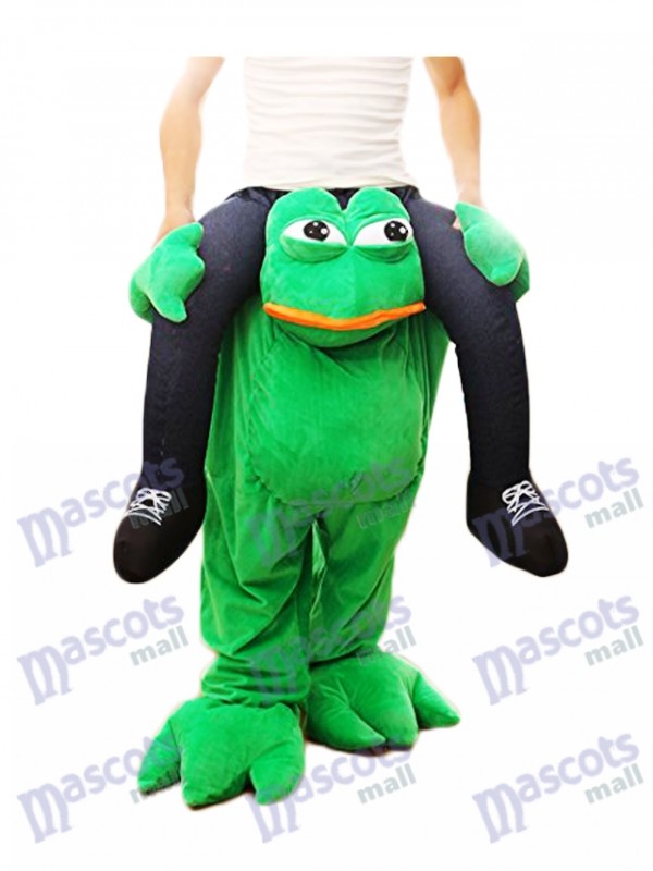 Piggy Back Frog Tragen Sie mich Traurig Frosch Maskottchen Kostüm Halloween Abendkleid