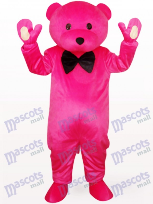Chef Bär in Rose Kleidung Tier Maskottchen Kostüm
