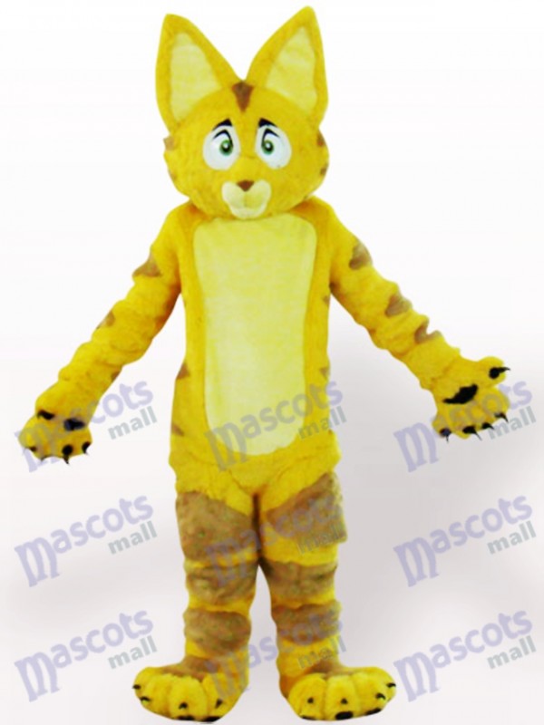Gelbes Katzen-Tier-Maskottchen-Kostüm für Erwachsene