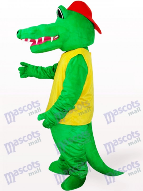 Afrika grün und gelb Krokodil Tier Maskottchen Kostüm für Erwachsene